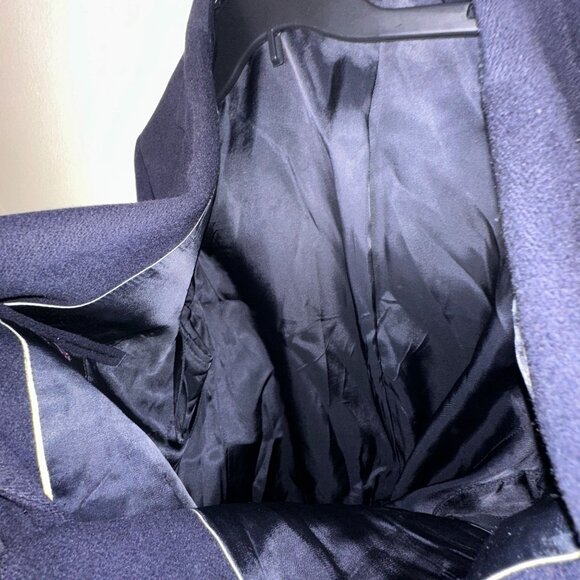 English Manor Wool VTG Blazer Sport Coat Mens 42L Navy Blue Formal Business 90s - Picture 5 of 13